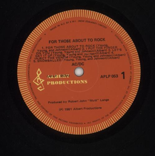 AC/DC For Those About To Rock, We Salute You vinyl LP album (LP record) New Zealand ACDLPFO871100