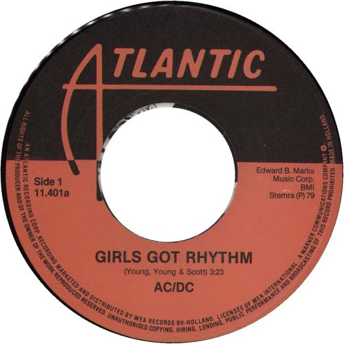 AC/DC Girls Got Rhythm + P/S With Cutout 7" vinyl single (7 inch record / 45) Dutch ACD07GI100601