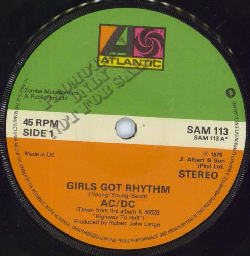 AC/DC Girls Got Rhythm 7" vinyl single (7 inch record / 45) UK ACD07GI16845