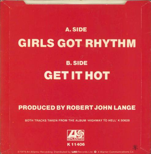 AC/DC Girls Got Rhythm 7" vinyl single (7 inch record / 45) UK ACD07GI36730