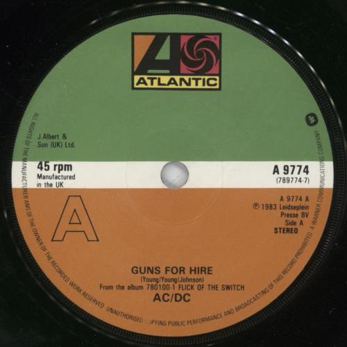 AC/DC Guns For Hire 7" vinyl single (7 inch record / 45) UK ACD07GU16892