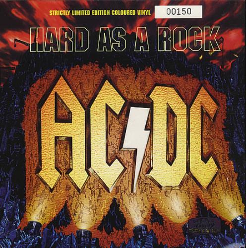 AC/DC Hard As Rock - Yellow Vinyl UK 7