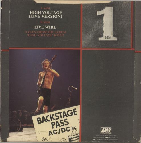 AC/DC High Voltage Live + p/s 7" vinyl single (7 inch record / 45) UK ACD07HI01519