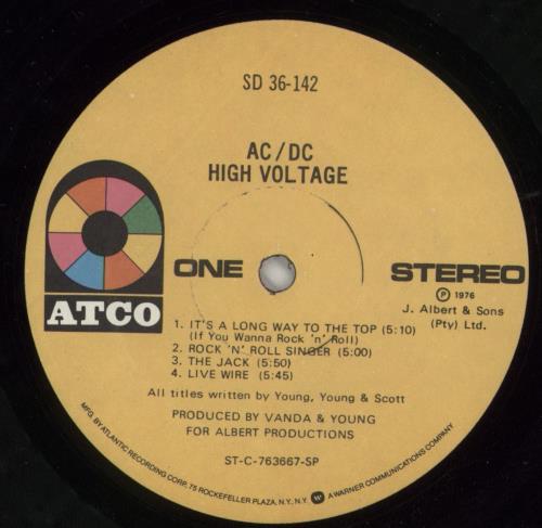 AC/DC High Voltage vinyl LP album (LP record) US ACDLPHI325264