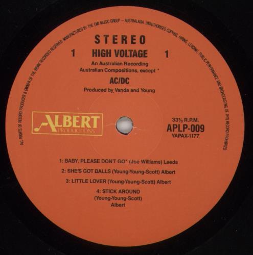AC/DC High Voltage vinyl LP album (LP record) Australian ACDLPHI790515