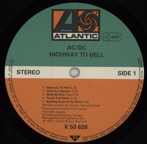 AC/DC Highway To Hell vinyl LP album (LP record) German ACDLPHI758528