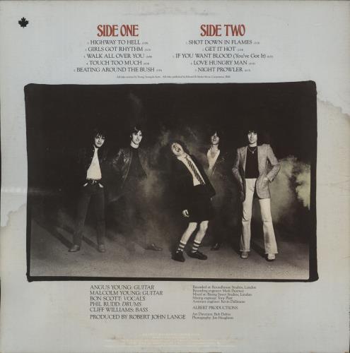 AC/DC Highway To Hell vinyl LP album (LP record) Canadian ACDLPHI882111