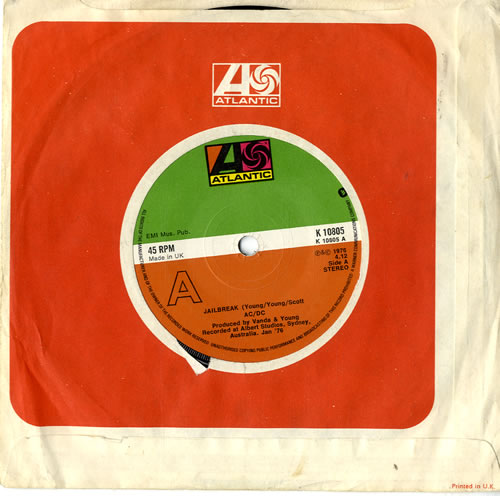 AC/DC Jailbreak - 1st 7" vinyl single (7 inch record / 45) UK ACD07JA09845