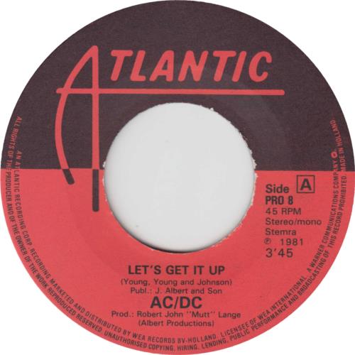 AC/DC Let's Get It Up - One Sided 7" vinyl single (7 inch record / 45) Dutch ACD07LE749873