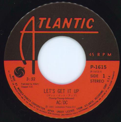 AC/DC Let's Get It Up 7" vinyl single (7 inch record / 45) Japanese ACD07LE158032