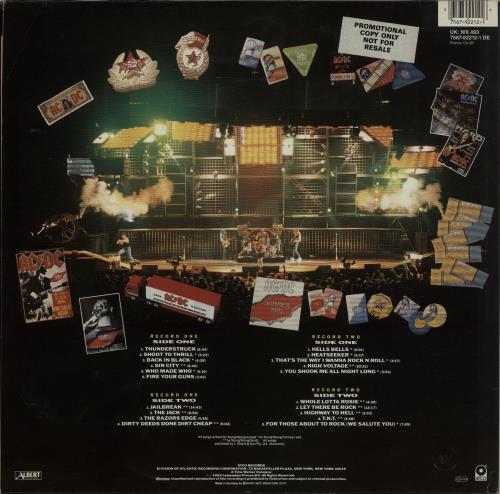 AC/DC Live - Promo Stickered 2-LP vinyl record set (Double LP Album) UK ACD2LLI653339