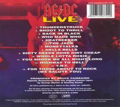 AC/DC Live CD album (CDLP) UK ACDCDLI781438