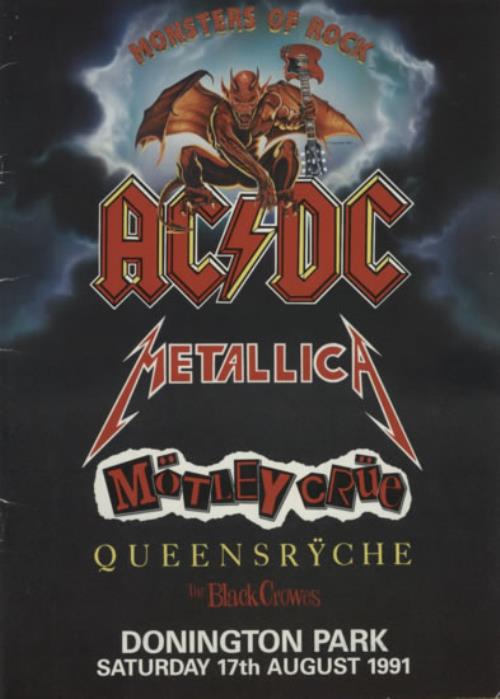 AC/DC Monsters Of Rock 1991 tour programme UK ACDTRMO272654