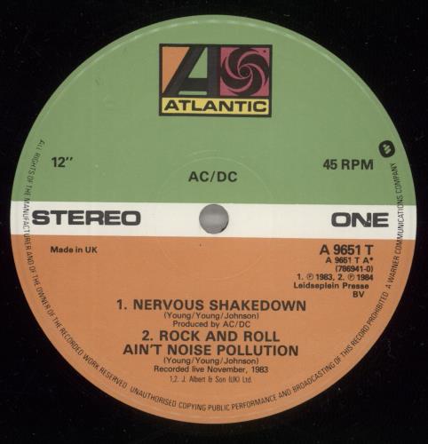 AC/DC Nervous Shakedown - EX 12" vinyl single (12 inch record / Maxi-single) UK ACD12NE887738