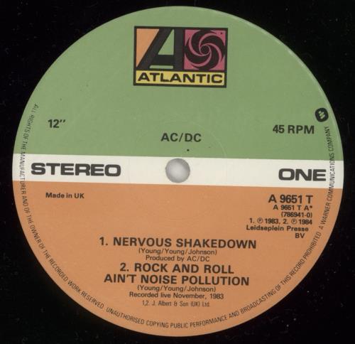 AC/DC Nervous Shakedown 12" vinyl single (12 inch record / Maxi-single) UK ACD12NE39725