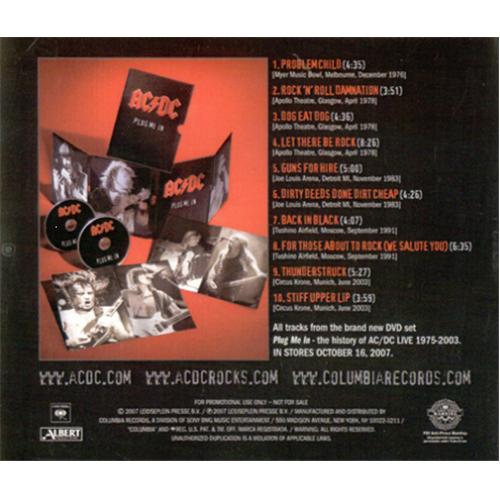 AC/DC Plug Me In - Radio Sampler CD-R acetate US ACDCRPL422685