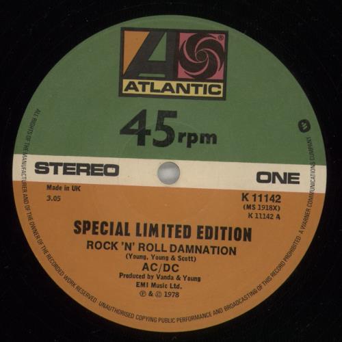 AC/DC Rock N Roll Damnation - EX 12" vinyl single (12 inch record / Maxi-single) UK ACD12RO874368