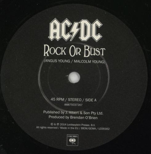 AC/DC Rock Or Bust 7" vinyl single (7 inch record / 45) UK ACD07RO864321