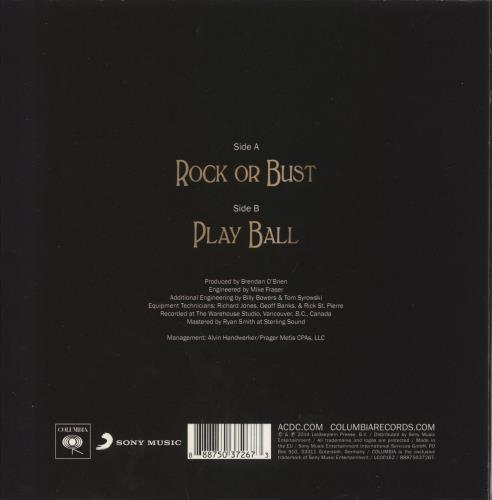 AC/DC Rock Or Bust 7" vinyl single (7 inch record / 45) UK ACD07RO864321