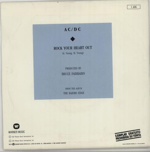 AC/DC Rock Your Heart Out 7" vinyl single (7 inch record / 45) Spanish ACD07RO173568