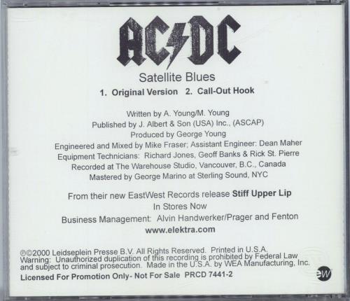 AC/DC Satellite Blues CD single (CD5 / 5") US ACDC5SA159897