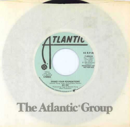 AC/DC Shake Your Foundations 7" vinyl single (7 inch record / 45) US ACD07SH58208