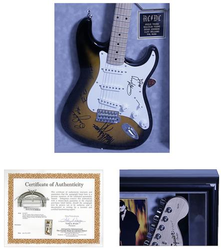 AC/DC Signed & Framed Electric Guitar - Autographed US guitar (534902 ...