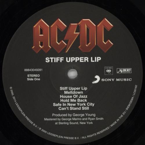 AC/DC Stiff Upper Lip vinyl LP album (LP record) UK ACDLPST826201