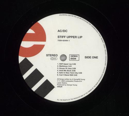 AC/DC Stiff Upper Lip vinyl LP album (LP record) UK ACDLPST872582
