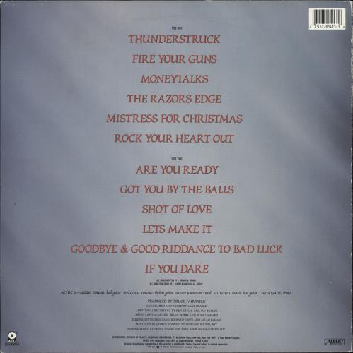 AC/DC The Razors Edge vinyl LP album (LP record) Italian ACDLPTH727228