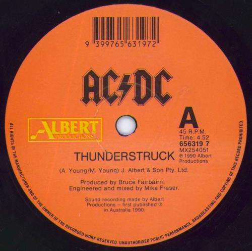 AC/DC Thunderstruck + P/S 7" vinyl single (7 inch record / 45) Australian ACD07TH805773