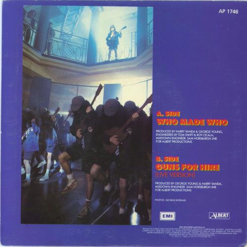 AC/DC Who Made Who 7" vinyl single (7 inch record / 45) Australian ACD07WH806310