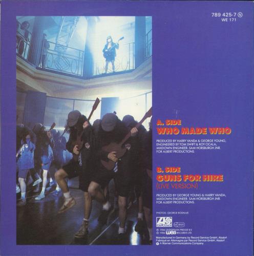 AC/DC Who Made Who 7" vinyl single (7 inch record / 45) German ACD07WH807641