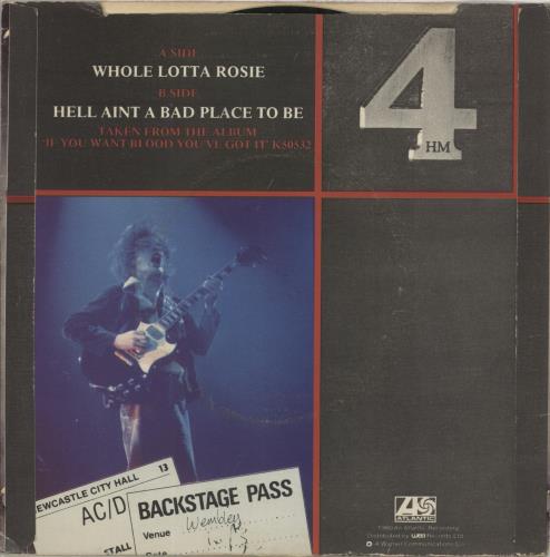 AC/DC Whole Lotta Rosie - P/S - EX 7" vinyl single (7 inch record / 45) UK ACD07WH701663