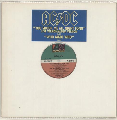 AC/DC You Shook Me All Night Long 12" vinyl single (12 inch record / Maxi-single) US ACD12YO19099