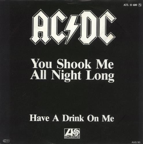 AC/DC You Shook Me All Night Long 7" vinyl single (7 inch record / 45) Swedish ACD07YO874657