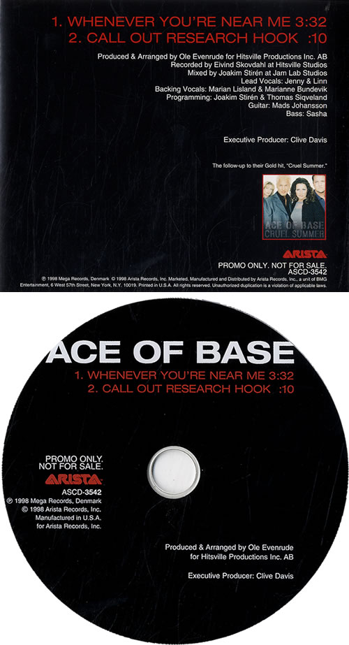 Ace Of Base Whenever You're Near Me CD single (CD5 / 5") US AOBC5WH123238
