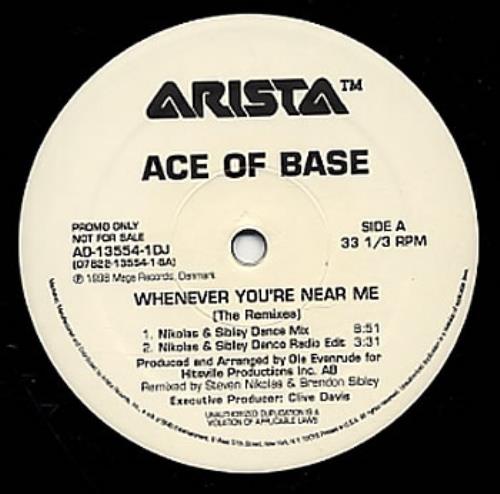Ace Of Base Whever You're Near Me 12" vinyl single (12 inch record / Maxi-single) US AOB12WH126609