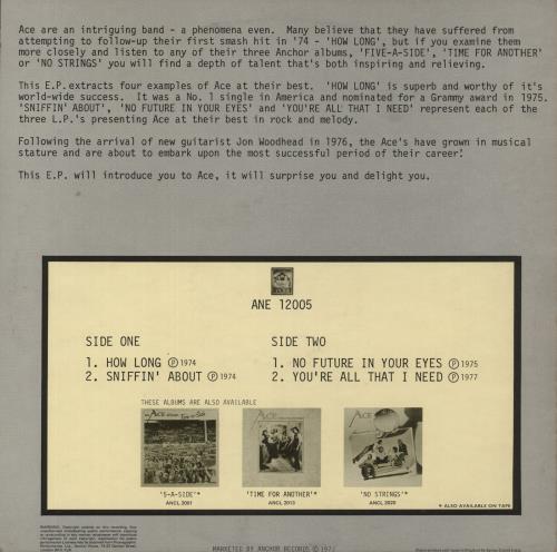 Ace Four Tracks From Ace 12" vinyl single (12 inch record / Maxi-single) UK A.E12FO417343