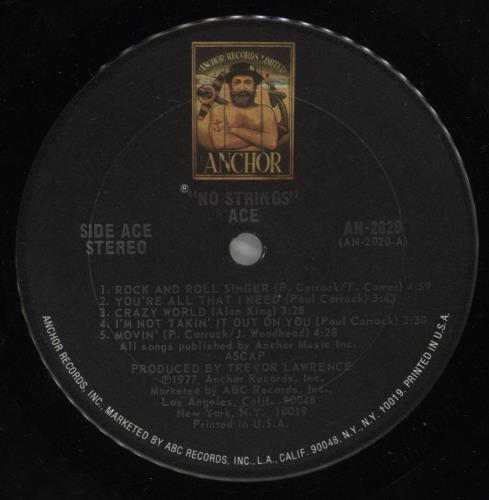 Ace No Strings vinyl LP album (LP record) UK A.ELPNO334303