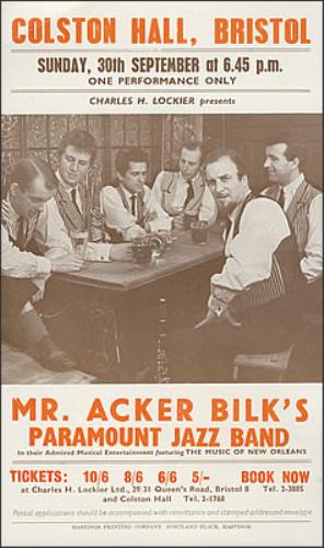 Acker Bilk Colston Hall - Bristol handbill UK AKBHBCO378707