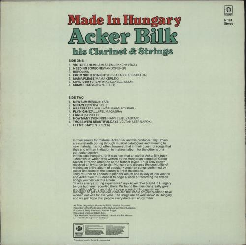 Acker Bilk Made In Hungary vinyl LP album (LP record) UK AKBLPMA240455