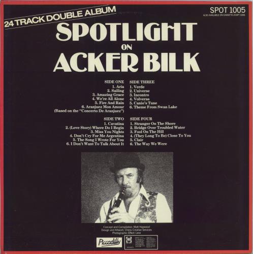 Acker Bilk Spotlight On Acker Bilk - Autographed 2-LP vinyl record set (Double LP Album) UK AKB2LSP789536