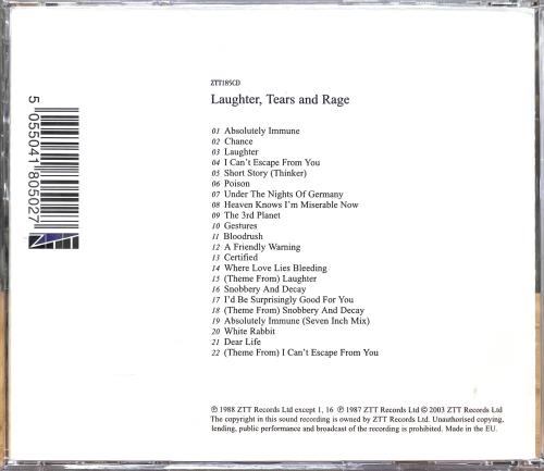Act (Propaganda) Laughter Tears And Rage CD album (CDLP) UK ACTCDLA266382
