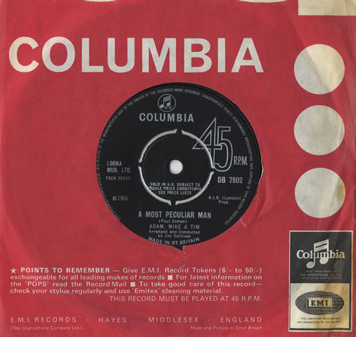 Adam, Mike & Tim A Most Peculiar Man - Sample 7" vinyl single (7 inch record / 45) UK AM&07AM468823