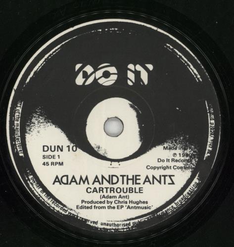 Adam & The Ants Cartrouble 7" vinyl single (7 inch record / 45) UK ANT07CA177507