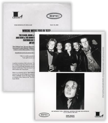 Adam & The Ants Me Without You media press pack US ANTPPME388817