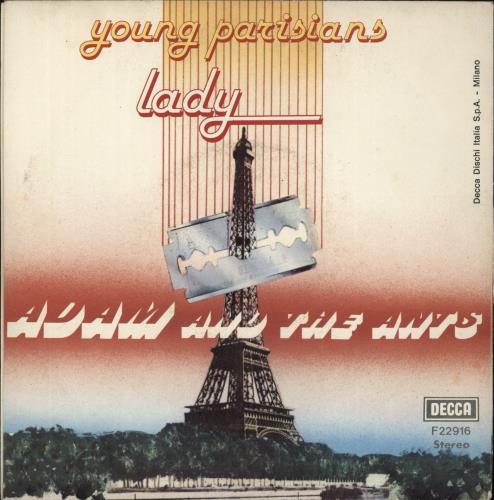 Adam & The Ants Young Parisians 7" vinyl single (7 inch record / 45) Italian ANT07YO881883