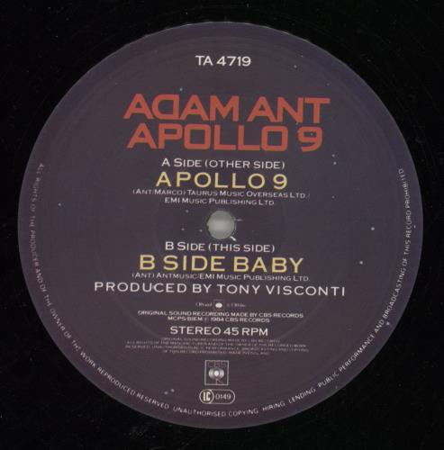 Adam Ant Apollo 9 (Orbit Mix) 12" vinyl single (12 inch record / Maxi-single) UK A~A12AP33880