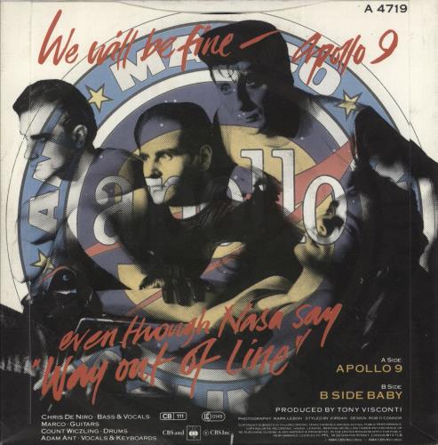 Adam Ant Apollo 9 7" vinyl single (7 inch record / 45) UK A~A07AP156363